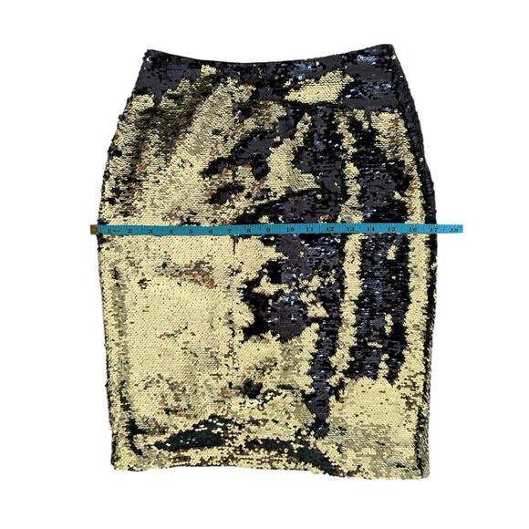 H&M Sz 6 Sequins Gold and Black Skirt Evening Party New Years Holidays - Picture 5 of 6